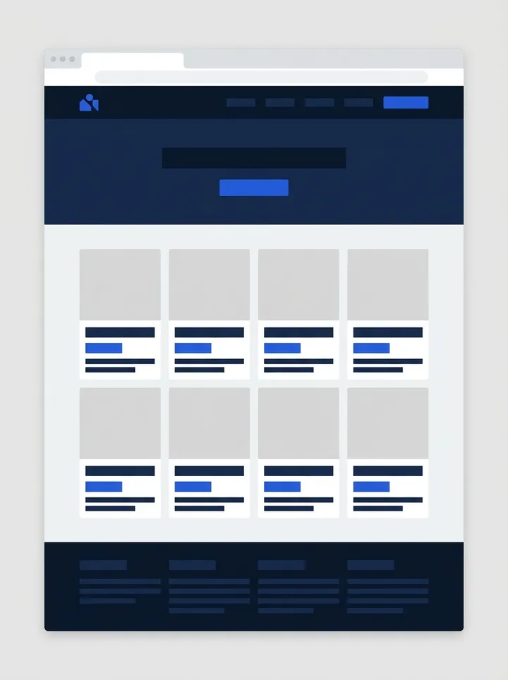 Property listing website interface mockup